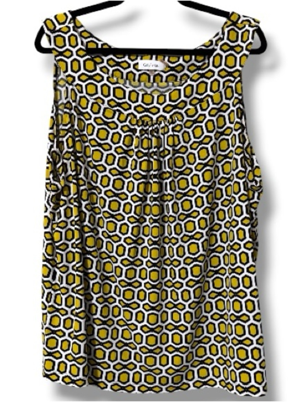 Calvin Klein women’s size 2X pullover sleeveless geometric pattern pleated top